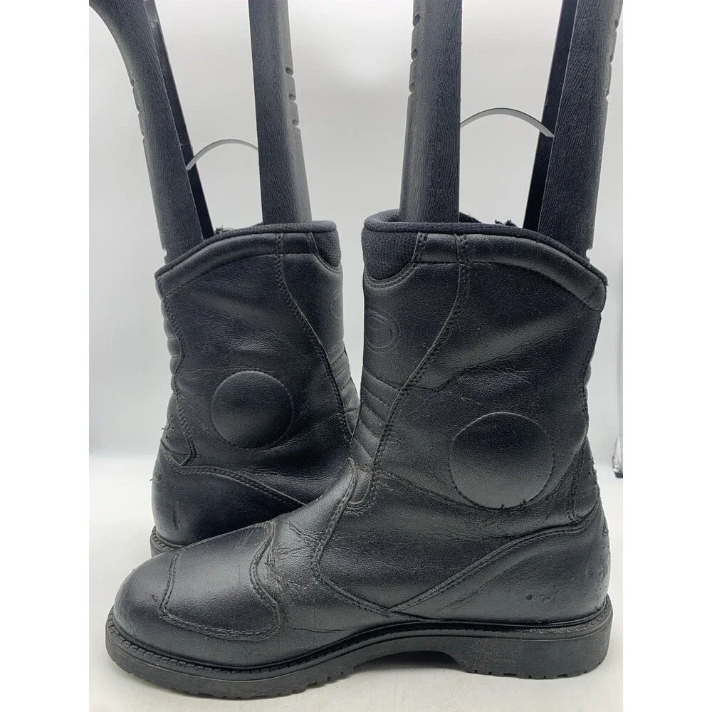 Sidi Motorcyle Boots Men SZ US 11.5 EU 46 Black Leather Side Zip Riding Touring